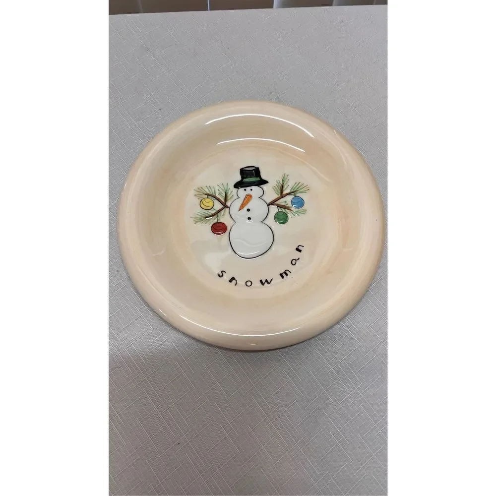 HAUSENWARE CHRISTMAS PLATES DISHES REINDEER & SNOWMAN
